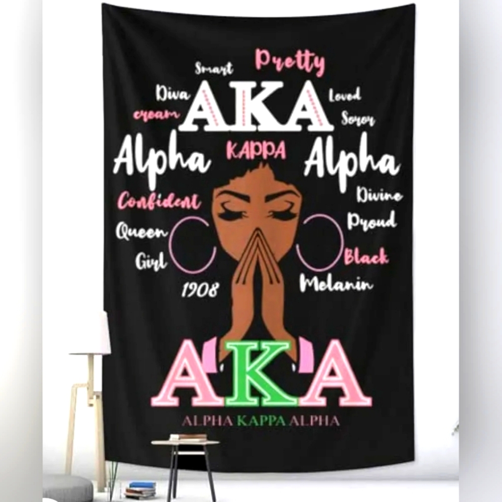 AKA Society Gifts Pretty Girls 40x60 Inch Tapestry Sorority Gifts Wall Hanging D